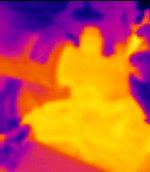 FLIR thermal image of failed thermostat, preventing coolant flow.