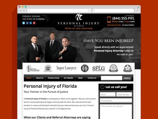 Personal Injury of Florida. Responsive Website. Search Engine Optimization.