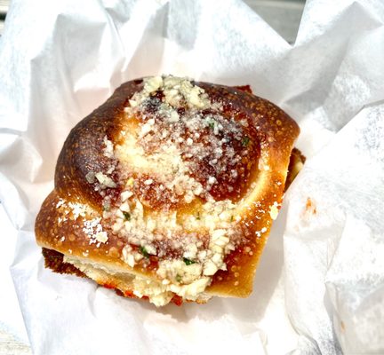 eggplant parmesan garlic knot slider