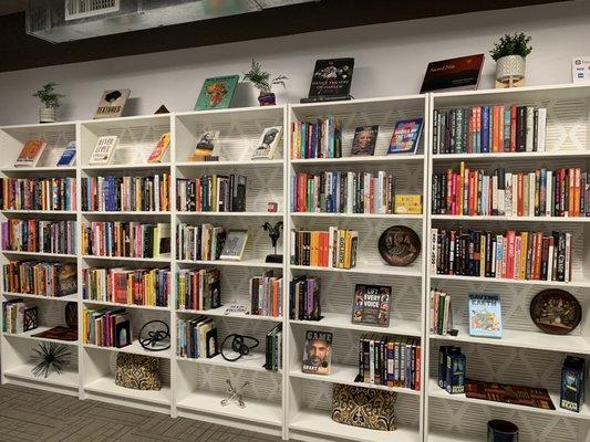 A preview of the beautiful bookshelves at our new location!