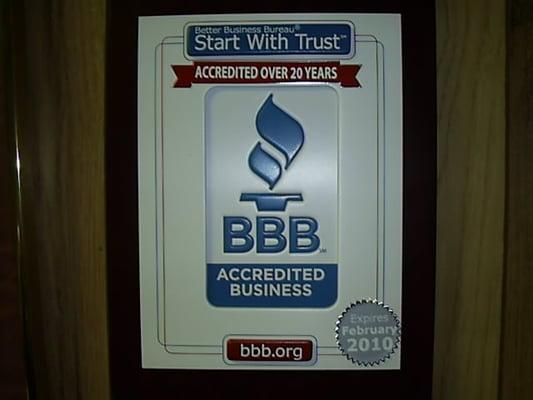 Accredited Member of the Better Business Bureau since 1985