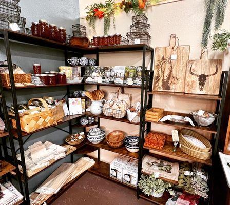 The Pantry area has a selection of quality items for the kitchen.  Perfect gifts for birthday, Christmas, house warming, and hostess gifts.