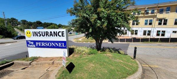 Sign where you turn in at Jones St.