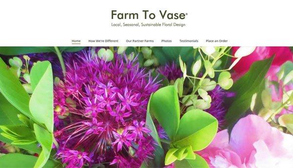 From our website design portfolio - Farm to Vase.