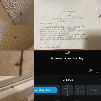 When your apartment's tell you they're coming to spray but the ring camera shows a NO SHOW!!!