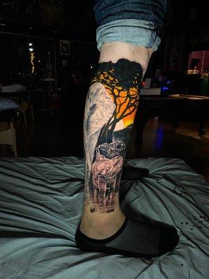 My finished leg.