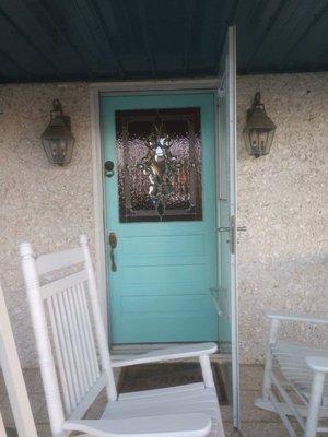 Refinished and painted door