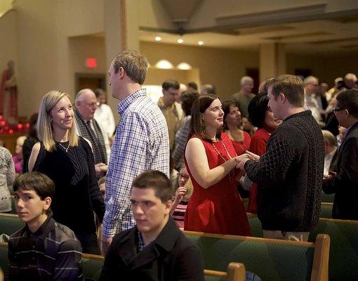 Couples at the Renewal of Vows Mass.