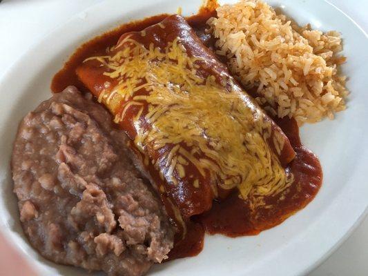 Ground Beef Enchilada plate was only $7./5!