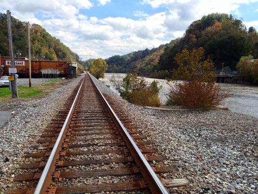 Rail Road and French Broad River in Marshall, NC