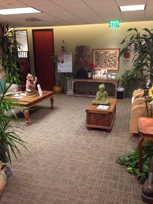 The conference room and lobby corridor.  Artfully decorated.