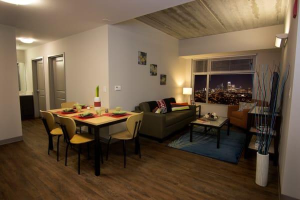 All apartments are fully furnished, and have hardwood style flooring, and of course... beautiful views.