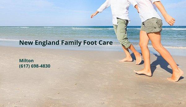 New England Family Foot Care two people running on beach