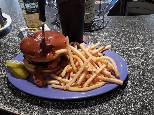 Burger and fries