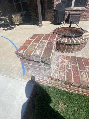 Concrete mix that is now on my brick fire pit.