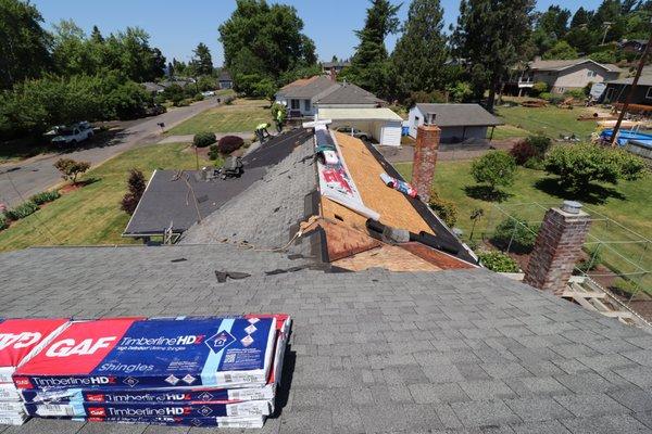 Installation of a GAF Lifetime Roof System.