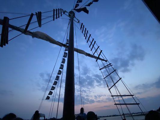 The mast at sunset