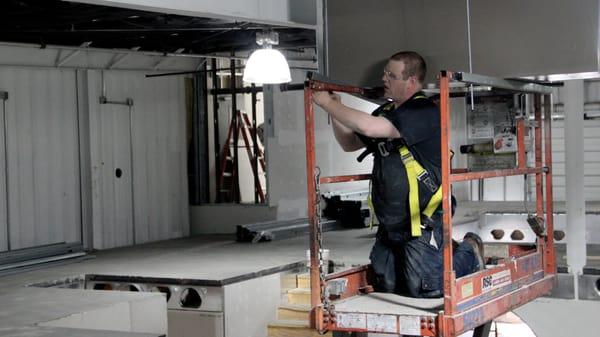 Commercial air handler installation