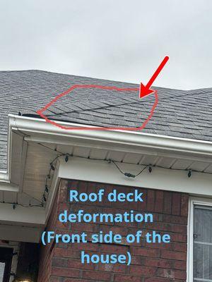 Roof decking damage from leak