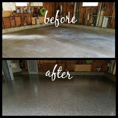 garage floor before and after