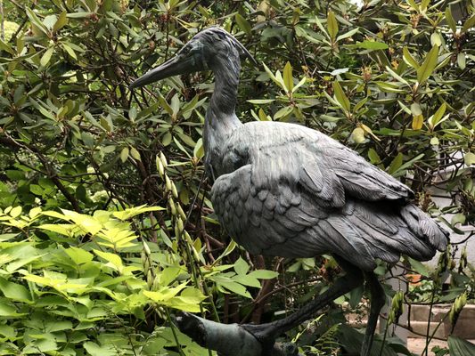 Sculpture in the flower garden.