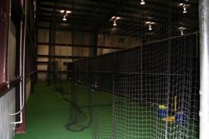 Our training room is designed for players to fine tune their hitting skills or work on drills.