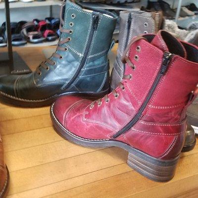 Taos zipper ankle boots in fun colors.