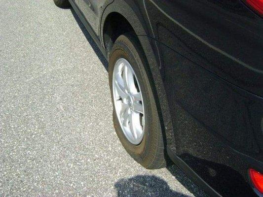 A customer with a flat tire