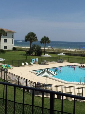 Quiet pool that is NOT heated, but stays warms well into October.