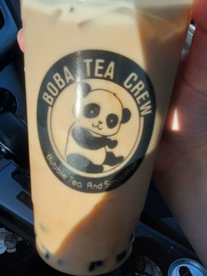 Milk tea with brown sugar boba