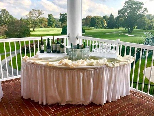 Vino on the veranda.