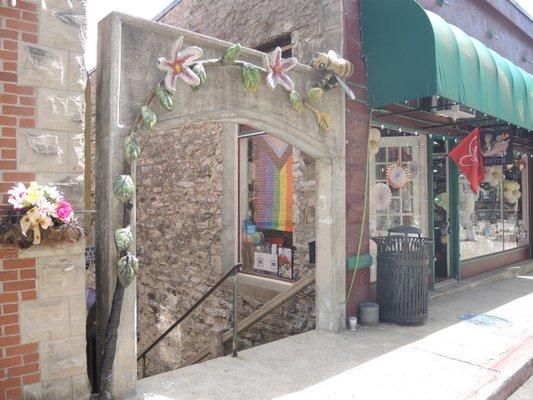 Top of "Staircase UP" and exterior of Sugar and Spite