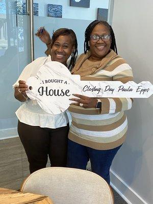 This is my client Rochelle on closing Day, I love my first time home buyers.