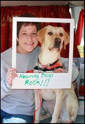 Jan and her Hearing Assistance Dog Wellie.