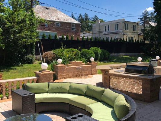 raised patio water feature