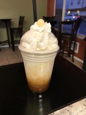 White chocolate macadamia nut iced mocha