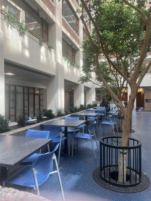 Eat Street Café seating in the sunny atrium