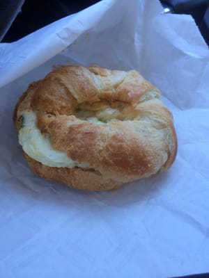 Veggie Eggwhite on a croissant with half a slice of cheese only