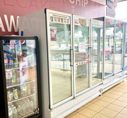 Freezer wasn't working so no items to purchase in stand-up freezer