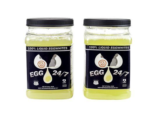 2 Half Gallon Egg White Jars