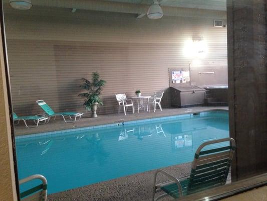 Indoor pool. Free to guests but visitors of guests are charged $10 per person per hour