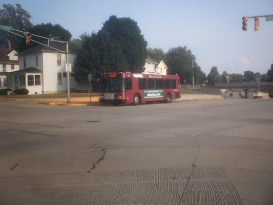 This is a shot of one of the 41 Gillig Low Floors that are a part of Tranpo's fleet.