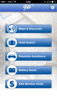 "Roadside Assistance" is listed third on the menu. One wonders if AAA  has lost track of the reason most customers use it.