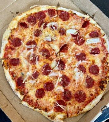 Pepperoni and onion