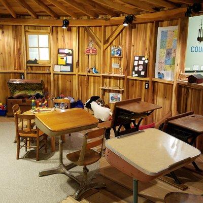 recreated round barn turned school house