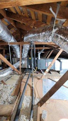 Retrofit and redesigned ductwork for more airflow and attic space