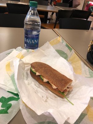 6 inch turkey sub on what with a $2 bottle of water