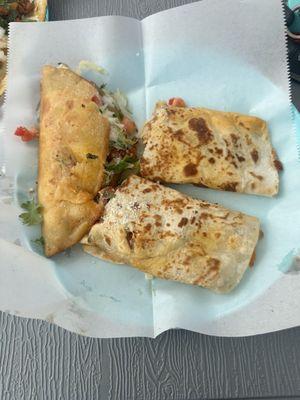 Quesadilla and empanada