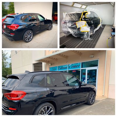 2019 BMW X3 M40 passenger side impact before & after