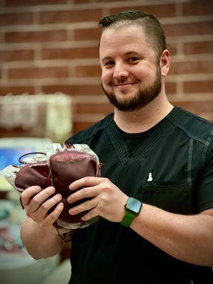 Andrew was great helping me do a double bag red blood cell along with Jimmy & Kim